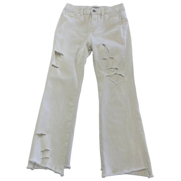 DL1961 Jeans‎ Womens 28 White Bridget Bootcut High Rise Instasculpt Crop Ripped - Picture 2 of 11